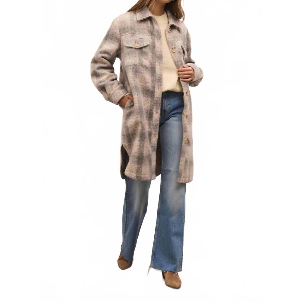 NEW Z SUPPLY sonoma plaid jacket in orchid rain